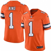 Nike Men & Women & Youth Broncos 1 Marquette King Orange Color Rush Limited Jersey,baseball caps,new era cap wholesale,wholesale hats